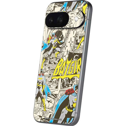 DC Comics Batman Batgirl Vintage Action pose pattern Google Pixel 9 Skin